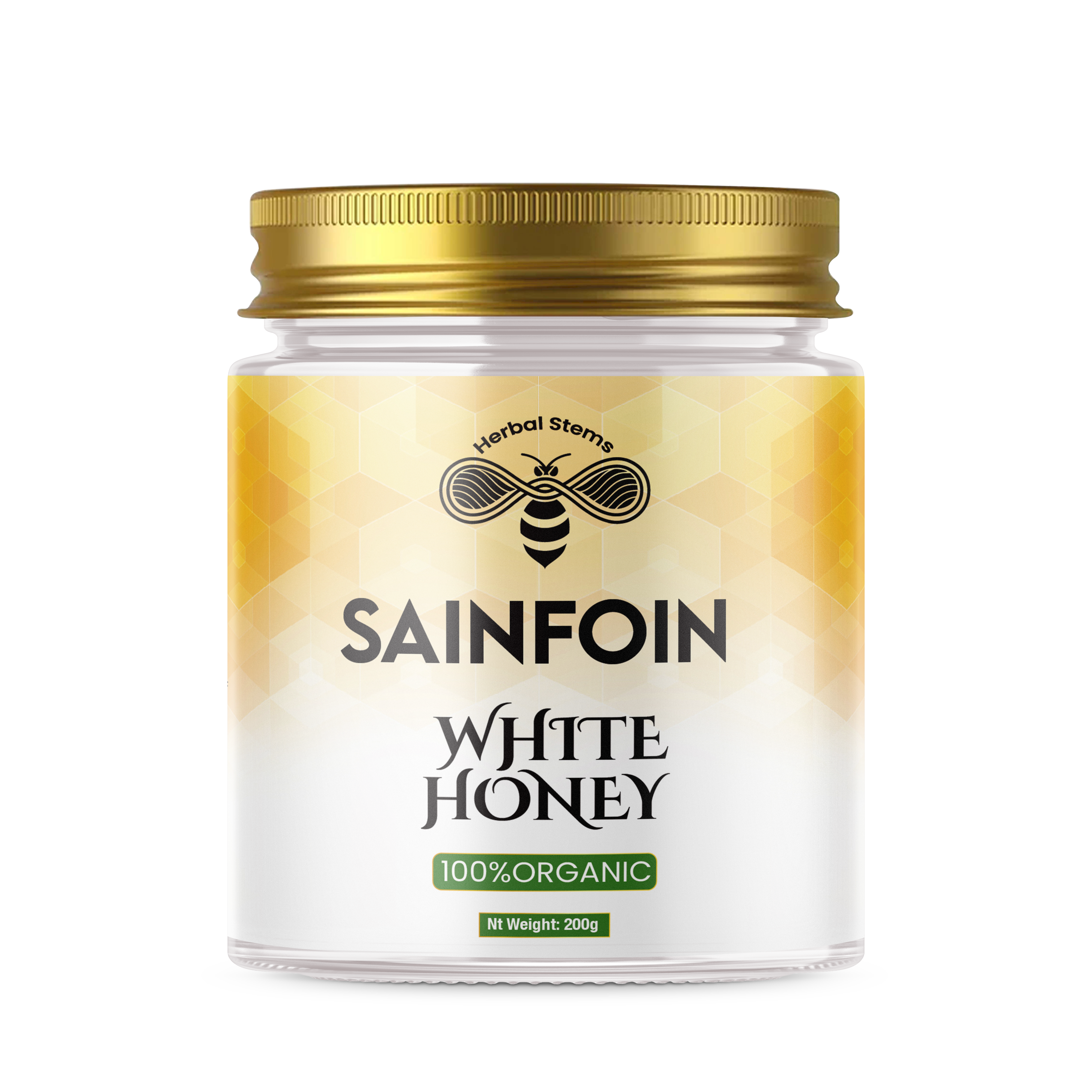 Sainfoin White Honey | Rare Raw Creamy Honey | Herbal Stems